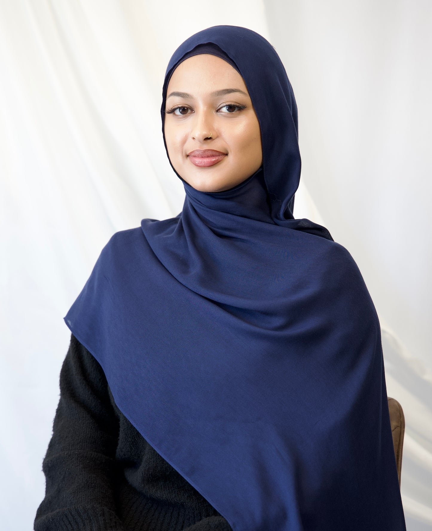 Midnight Elegance - Modal Hijab Set