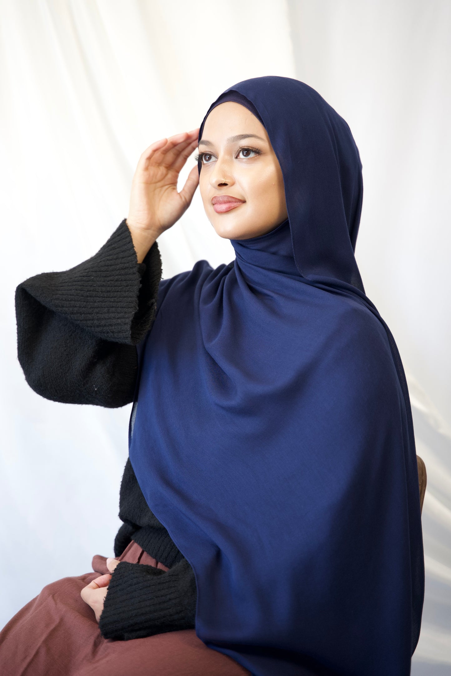 Midnight Elegance - Modal Hijab Set